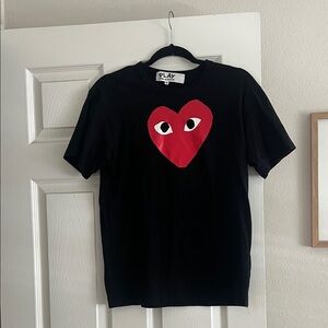 Comme des Garcons PLAY Black Tee with Red Heart